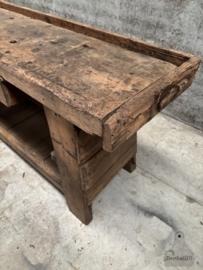 Antieke Franse werkbank meer dan 100 jaar 220 cm 147958