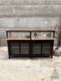 Originele houten toonbankvitrine winkel musea ca 1920 147831