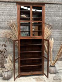 Zeldzame 254 cm hoge Engelse vitrinekast  jaren 20–30 147669