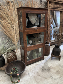 Originele antieke notariskast klepvitrine 148125 verkocht