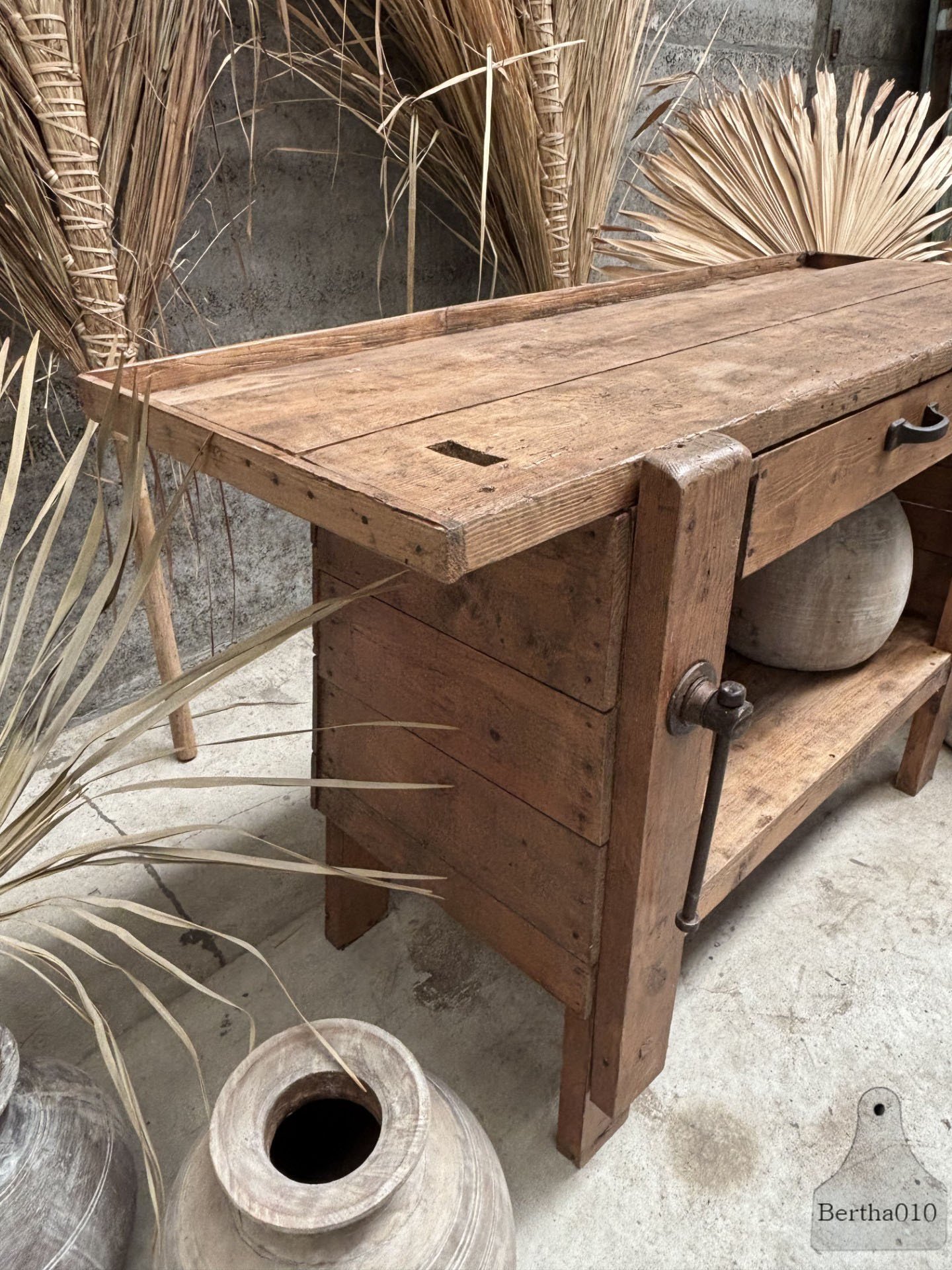 Antieke kleinere werkbank 147561 lengte 134 cm verkocht