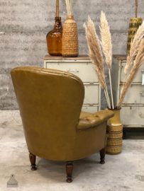Shabby lederen stoel (143950) verkocht