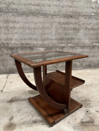 Unieke Art Deco sidetable jaren 30 met elegante boogpoot 148089