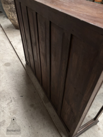 Elegante antieke winkelvitrine 3 kanten glas ca 1920 147847