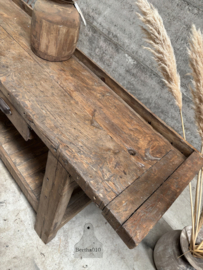 Oude eikenhouten werkbank perfect voor elk interieur 148073 197 cm
