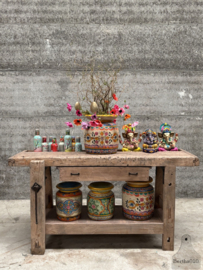 Authentieke Belgische timmermanswerkbank uit school 75 jaar oud 147954 lengte 172 cm