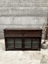 Originele houten toonbankvitrine winkel musea ca 1920 147831