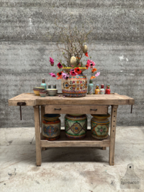 Unieke antieke werkbank 147955 lengte 147 cm