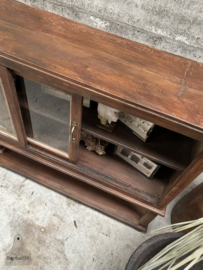 Antieke originele laboratorium school vitrinekast 148122