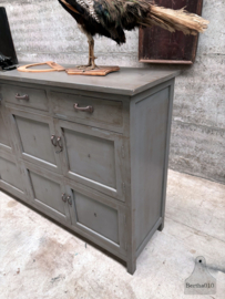 Authentieke oude schoolkast met prachtige patina 148065 207 cm