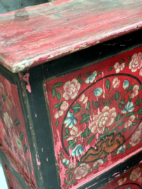 Geweldig antiek handbeschilderd Nepalees dressoir (146926)