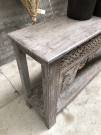 Oud Oosterse sidetable houtsnijwerk (146039) verkocht