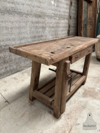 Kleine antieke werkbank 147952 lengte 141 cm