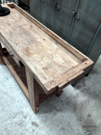 Oude korte, ondiepe werkbank, lengte 150 cm (147116) verkocht