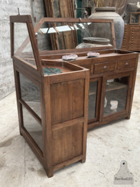 Authentieke houten vitrinekast winkeltoonbank erfstuk met ziel 147862