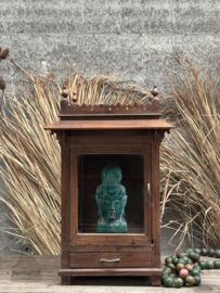 Authentiek origineel Oosters altaar tempel 3 zijden glas  147871