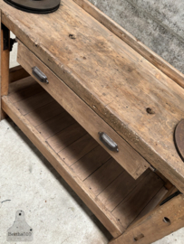 Oude eiken werkbank 162 cm lengte 148189