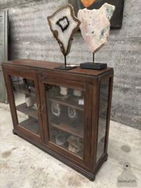 Elegante antieke winkelvitrine 3 kanten glas ca 1920 147847