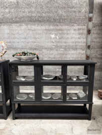 Set van 2 unieke jaren 30 dubbelzijdige vitrine winkelkasten 147869 147870