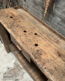 Robuuste Authentieke werkbank 147822 lengte 167 cm