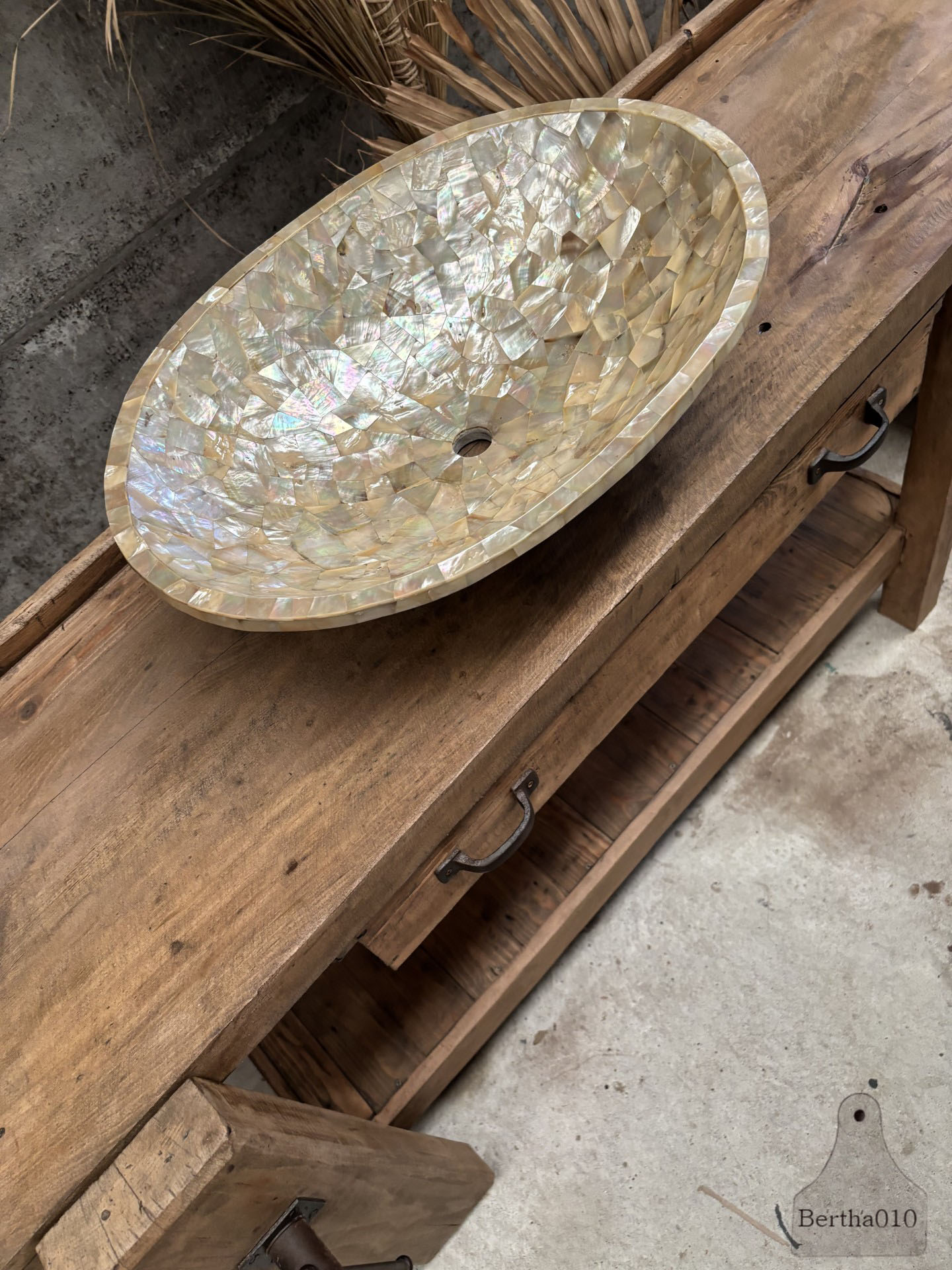 Franse werkbank van oud eiken 182 cm lang 147598