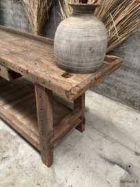 Tijdloos vakmanschap massief houten werkbank uit Frankrijk 147937 lengte 207 cm