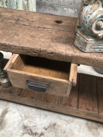 Mooie oude smalle werkbank met lade (145664) verkocht