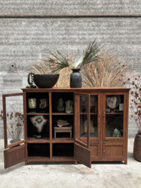Antieke houten vitrine winkel schoolkast 148128