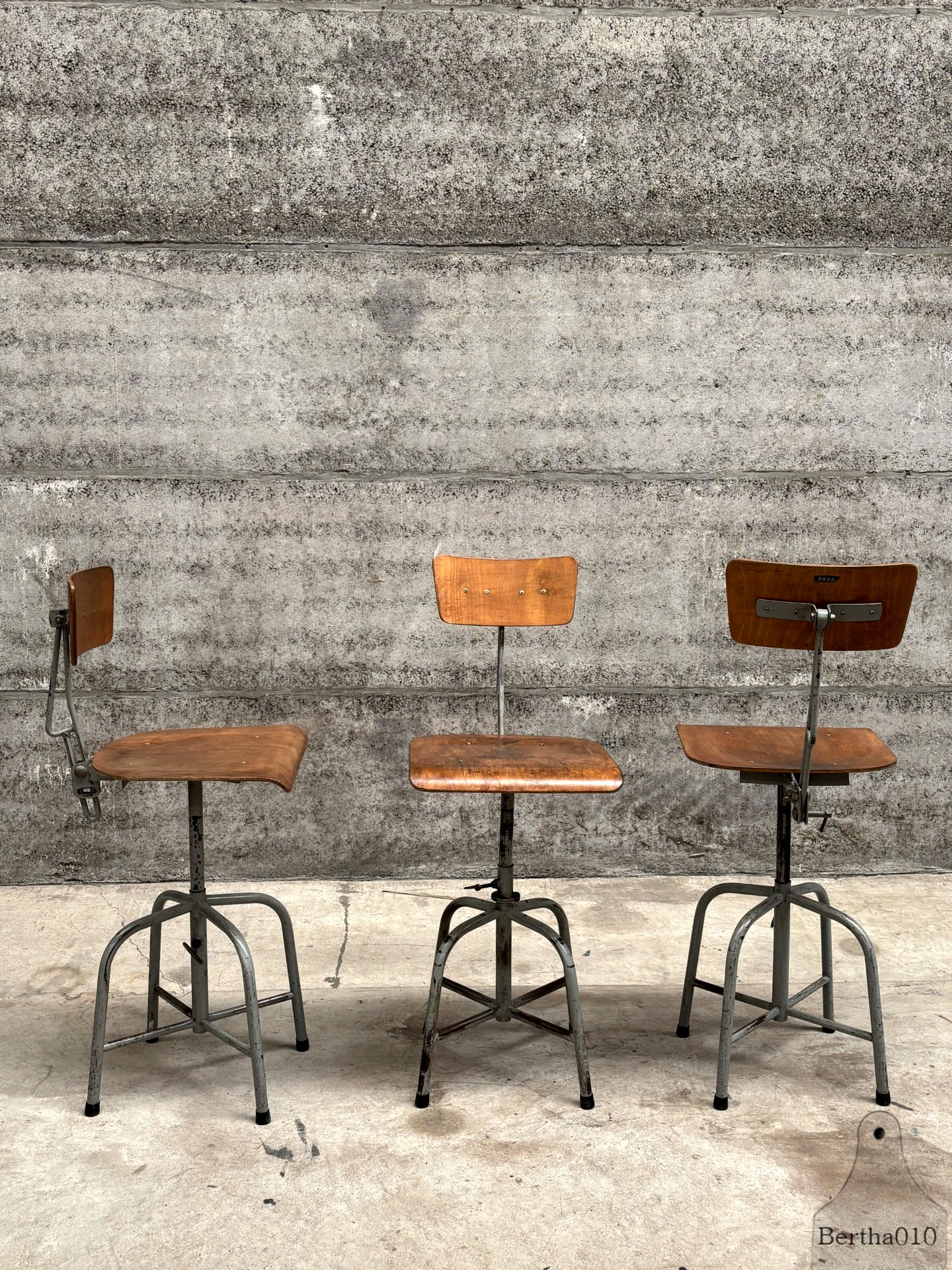 Set van 3 vintage Bozo bureaustoelen deel 2 147563