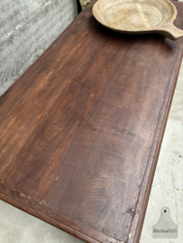 Prachtige houten antieke toonbank met glas keukeneiland 147686