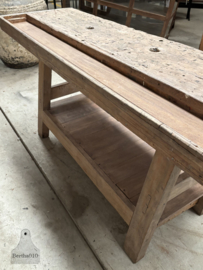 Authentieke Belgische timmermanswerkbank uit school 75 jaar oud 147954 lengte 172 cm