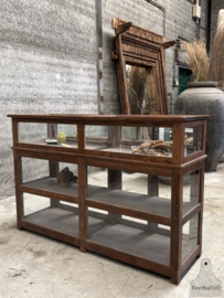 Originele houten toonbankvitrine winkel musea ca 1920 147852