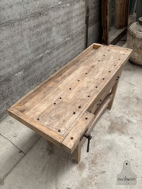 Unieke antieke werkbank 147955 lengte 147 cm
