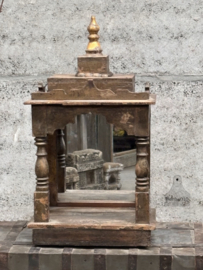 Authentiek antiek Indiase huisaltaar met spiegel 148155