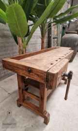 Oude werkbank 147395 lengte 201 cm
