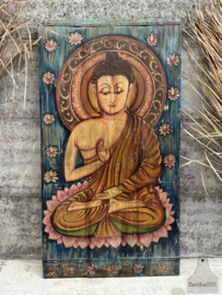 Oud paneel XXL handbeschilderd Siddhattha Gautama Buddha 147476