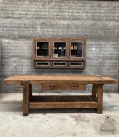 Lange originele oude werkbank 147929 lengte 250 cm