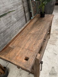 Van atelier tot interieur, unieke Franse werkbank 207 cm lengte 147796