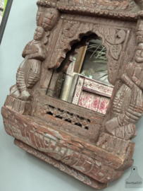 Indiaas antiek houtsnijwerk spiegel 148147