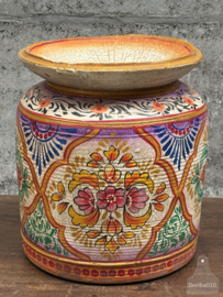 Oosterse houten melkpot handgemaakt kunstwerk voor je interieur 147886t 38 cm hoog