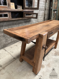 Historische timmermanswerkbank van massief eiken 147931 lengte 182