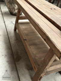 Stoer, doorleefd unieke werkbank uit oud Frans atelier 147938 lengte 206 cm