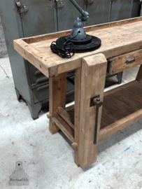 Oude korte, ondiepe werkbank, lengte 150 cm (147116) verkocht