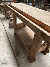 Unieke oude werkbank  stoer badkamermeubel, dressoir of keukeneiland 147935 lengte 165 cm