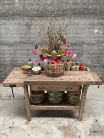 Unieke antieke werkbank 147955 lengte 147 cm