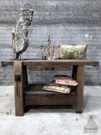 Oude robuuste werkbank met klep (146435)......... verkocht