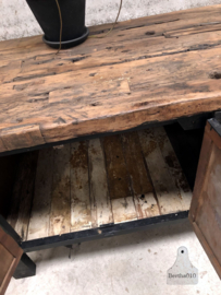 Antieke werkbank robuust blad (146451) verkocht