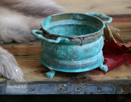 Koperen turquoise pot (130031)..verkocht