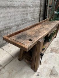 Authentieke eiken werkbank Frans timmermansatelier 147810 249 cm verkocht