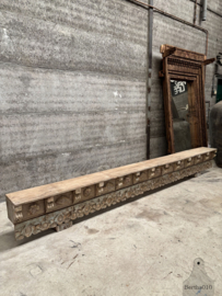 Oosterse XXL zware houten houtsnijwerk dressoir 147827 370 cm